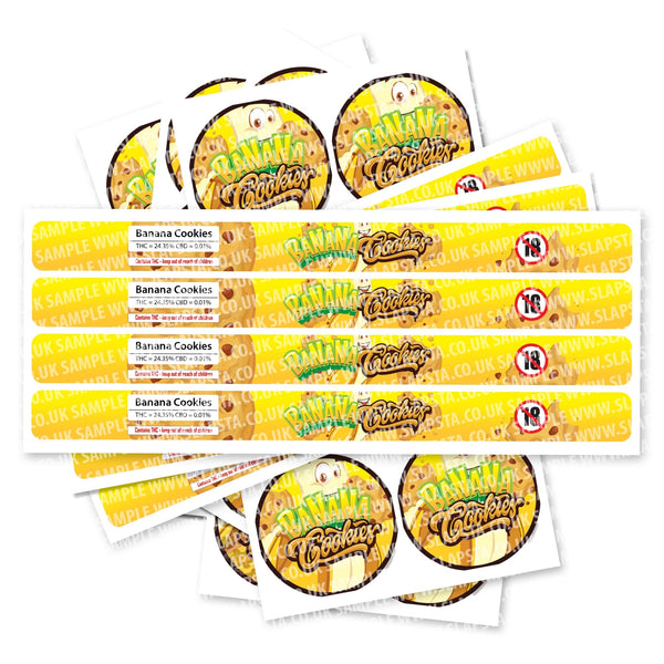 Banana Cookies Pressitin Strain Labels - SLAPSTA