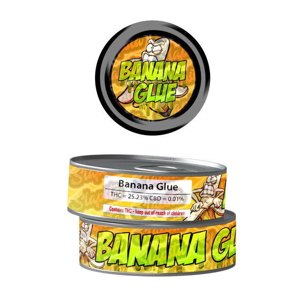 Banana Glue Pre-Labeled 3.5g Self-Seal Tins - SLAPSTA