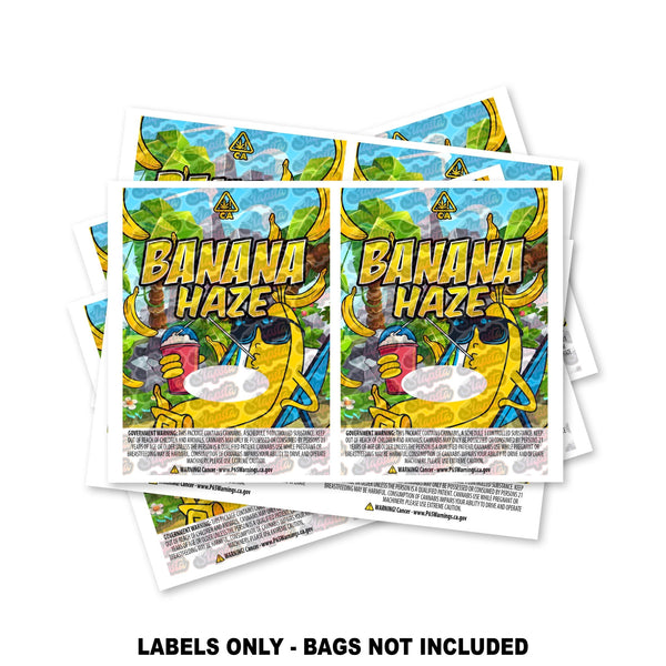 Banana Haze Mylar Bag Labels ONLY - SLAPSTA