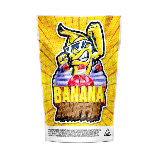 Banana Muffin Mylar Pouches Pre-Labeled - SLAPSTA