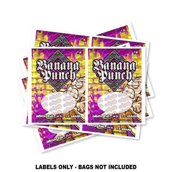 Banana Punch Mylar Bag Labels ONLY - SLAPSTA