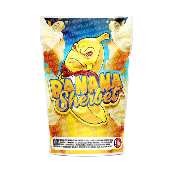 Banana Sherbet Mylar Pouches Pre-Labeled - SLAPSTA