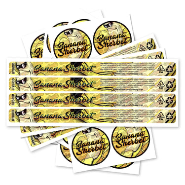 Banana Sherbet Pre - Labeled 3.5g Self - Seal Tins - 60pcs
