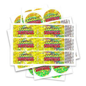 Banana Zkittlez Glass Jar / Tamper Pot Label