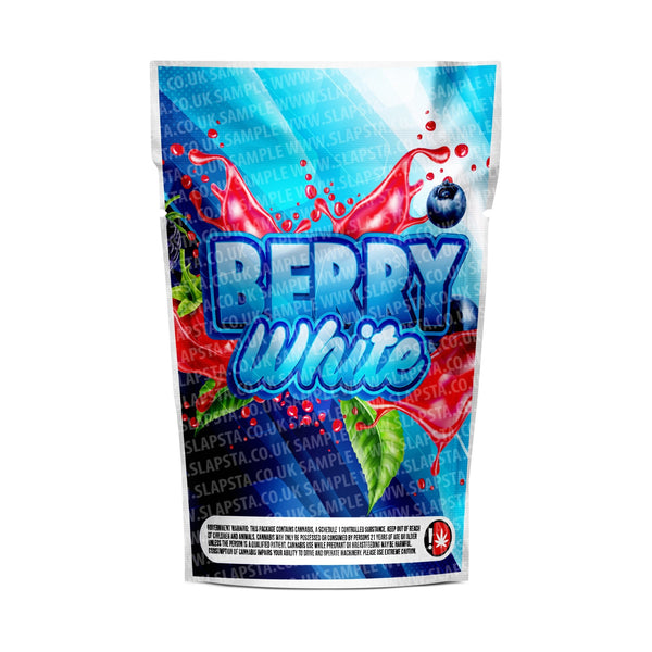 Berry White Mylar Pouches Pre-Labeled - SLAPSTA