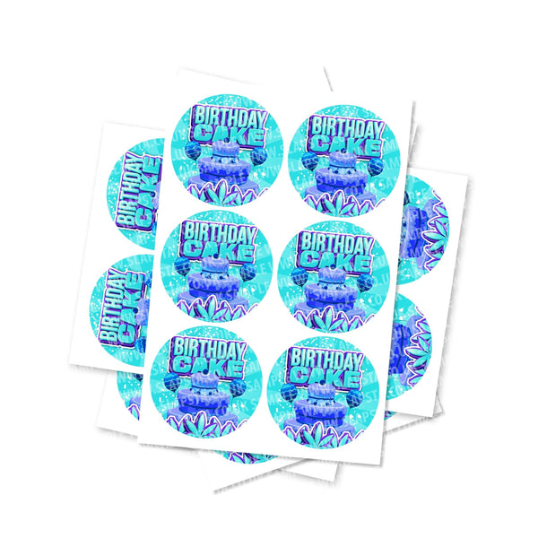 Birthday Cake Circular Stickers - SLAPSTA