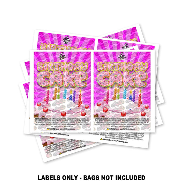 Birthday Cake Mylar Bag Labels ONLY - SLAPSTA