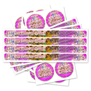 Birthday Cake Pre - Labeled 3.5g Self - Seal Tins - 60pcs