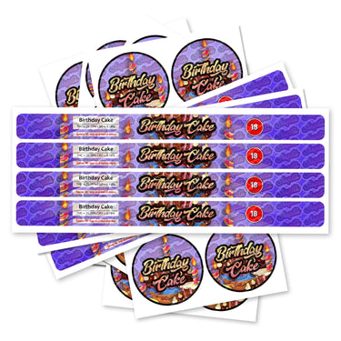 Birthday Cake Pre - Labeled 3.5g Self - Seal Tins - 60pcs