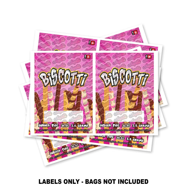 Biscotti Mylar Bag Labels ONLY - SLAPSTA