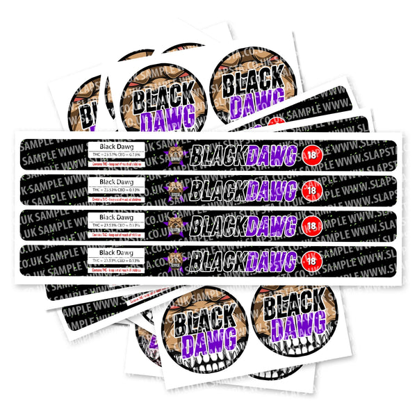 Black Dawg Pressitin Strain Labels - SLAPSTA