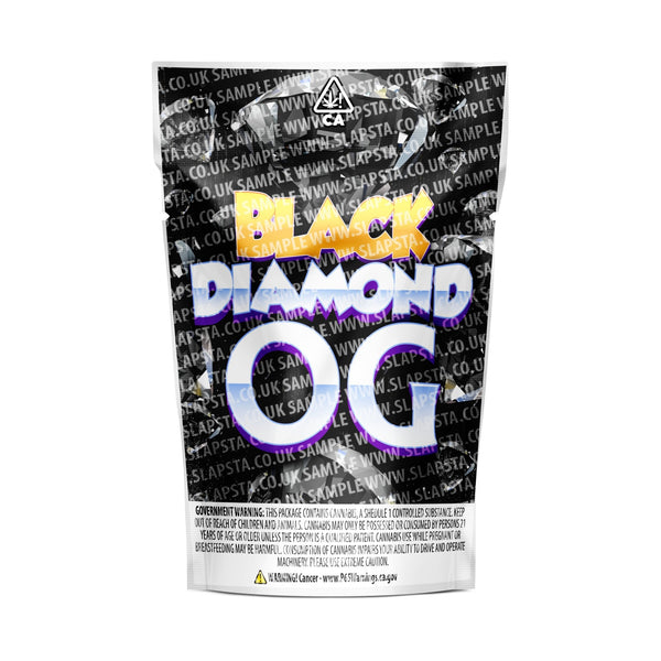 Black Diamond OG Mylar Pouches Pre-Labeled - SLAPSTA