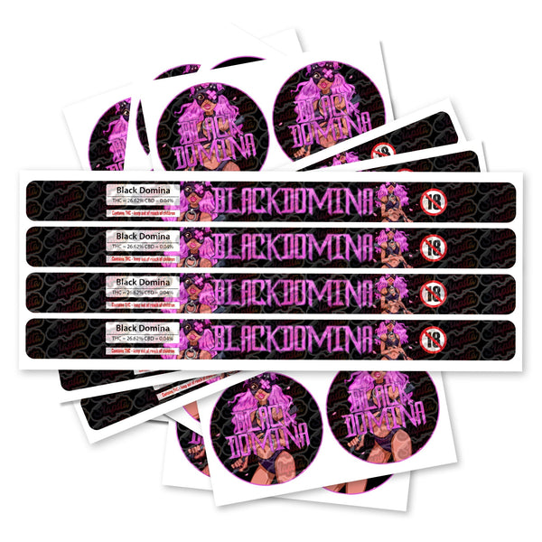 Black Domina Pre-Labeled 3.5g Self-Seal Tins - SLAPSTA