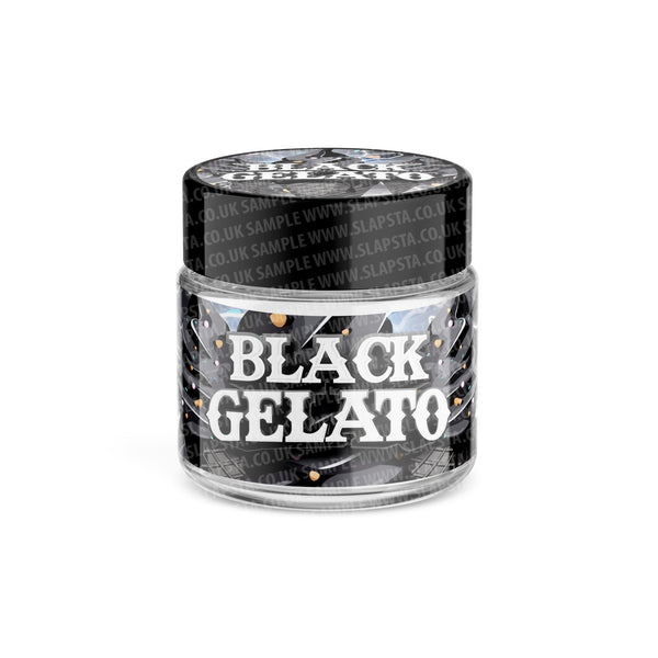 Black Gelato Glass Jars Pre-Labeled - SLAPSTA