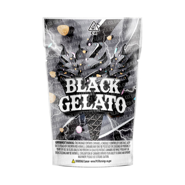 Black Gelato Mylar Pouches Pre-Labeled - SLAPSTA