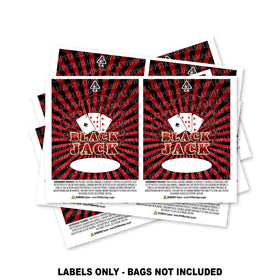 Black Jack Mylar Bag Labels ONLY