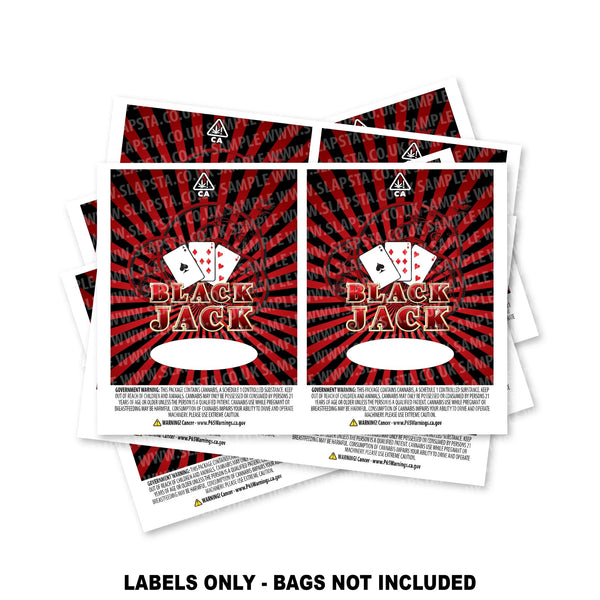 Black Jack Mylar Bag Labels ONLY - SLAPSTA