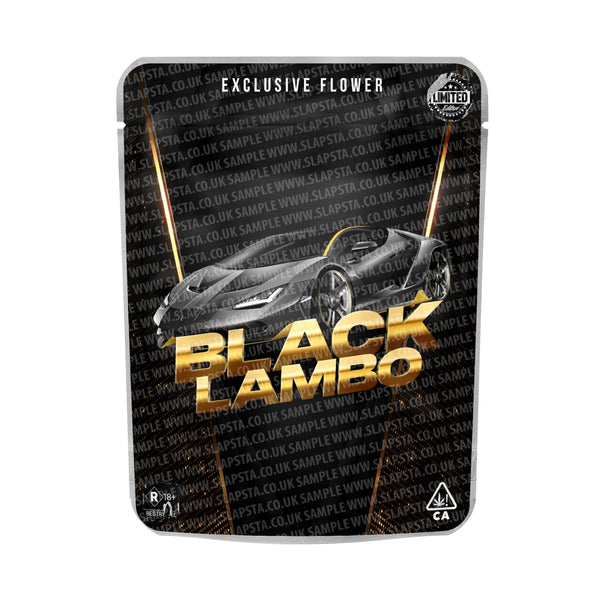 Black Lambo Mylar Pouches Pre-Labeled - SLAPSTA