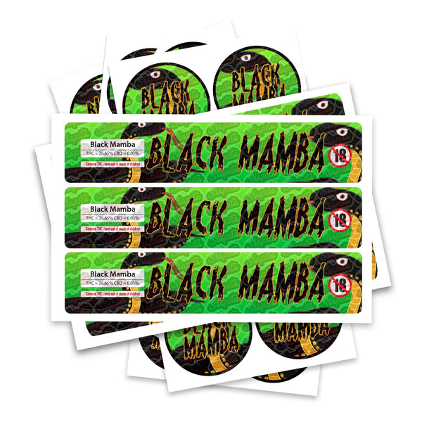 Black Mamba Glass Jar / Tamper Pot Labels - SLAPSTA