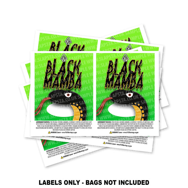 Black Mamba Mylar Bag Labels ONLY - SLAPSTA