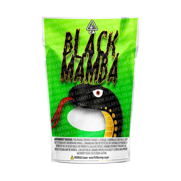 Black Mamba Mylar Pouches Pre-Labeled - SLAPSTA