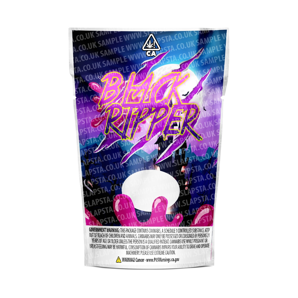 SLAPSTA - Black Ripper Mylar Pouches Pre-Labeled
