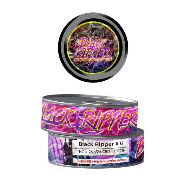 Black Ripper Pre-Labeled 3.5g Self-Seal Tins - SLAPSTA