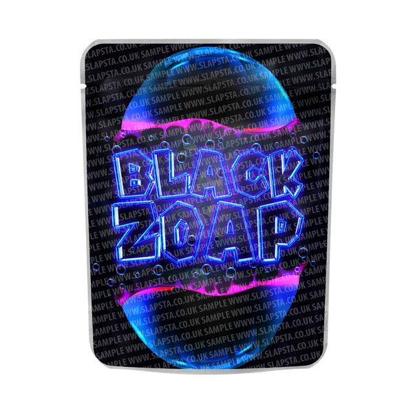 Black Zoap Mylar Pouches Pre-Labeled - SLAPSTA