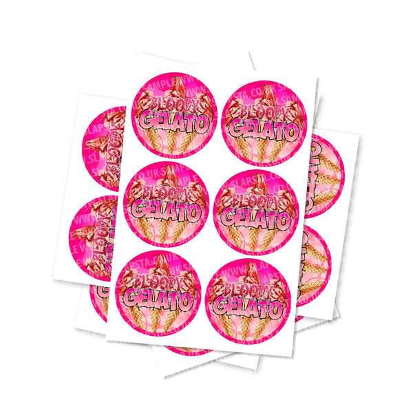 Bloody Gelato Circular Stickers - SLAPSTA