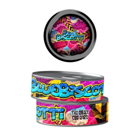 Blue Biscotti Pre-Labeled 3.5g Self-Seal Tins