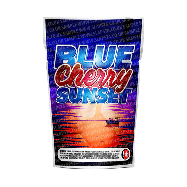 Blue Cherry Sunset Mylar Pouches Pre-Labeled - SLAPSTA