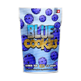 Blue Cookies Mylar Pouches Pre-Labeled