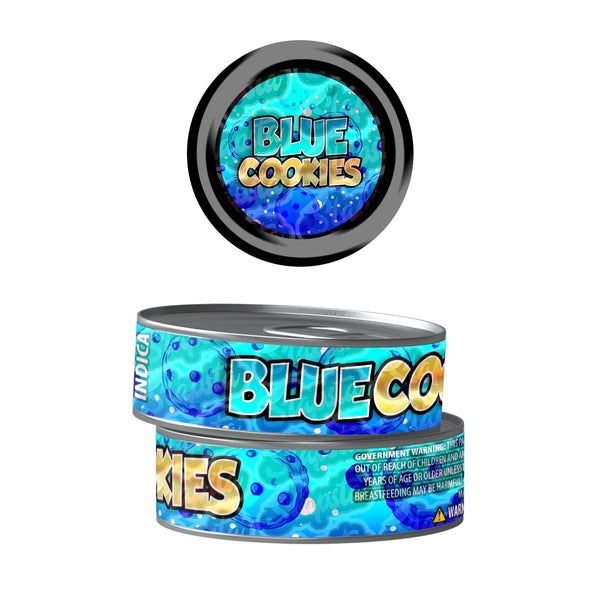 Blue Cookies Pre-Labeled 3.5g Self-Seal Tins - SLAPSTA