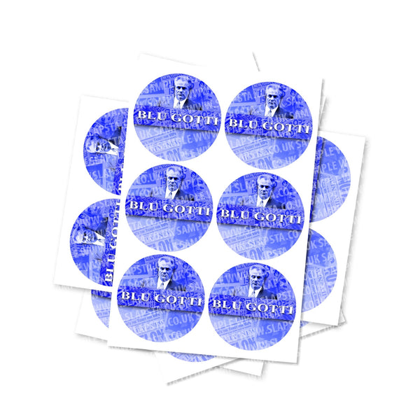 Blue Gotti Circular Stickers - SLAPSTA