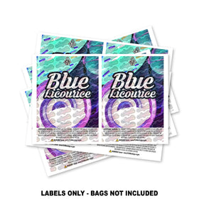 Blue Licorice Mylar Bag Labels ONLY