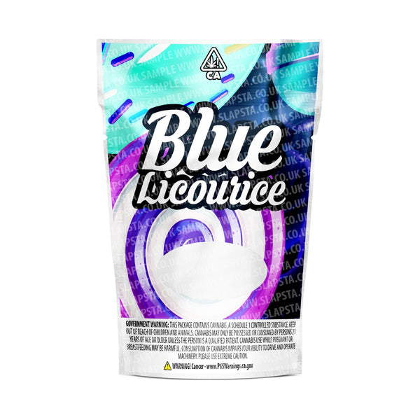 Blue Licorice Mylar Pouches Pre-Labeled - SLAPSTA