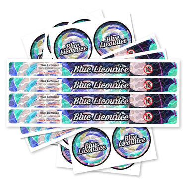 Blue Licorice Pre - Labeled 3.5g Self - Seal Tins - 60pcs