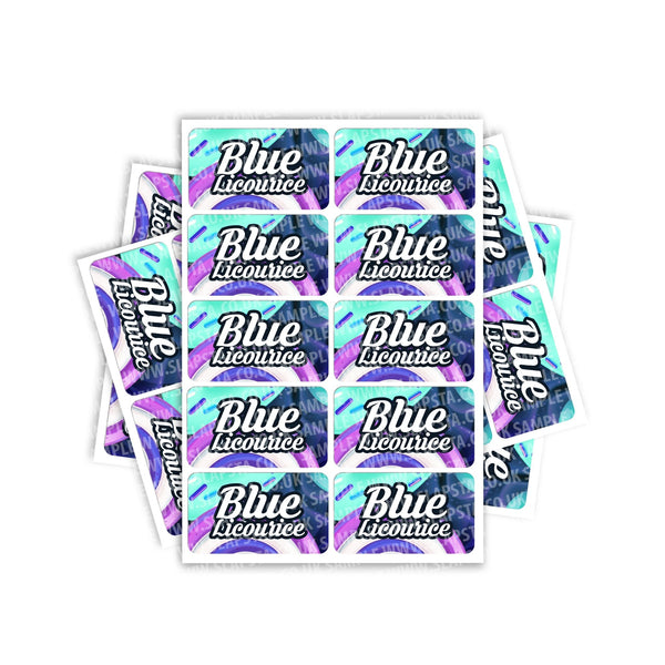 Blue Licourice Rectangle / Pre-Roll Labels - SLAPSTA