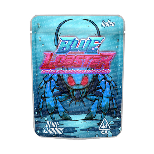 Blue Lobster Mylar Pouches Pre-Labeled - SLAPSTA