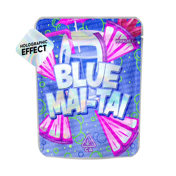 Blue Mai Tai SFX Mylar Pouches Pre-Labeled - SLAPSTA