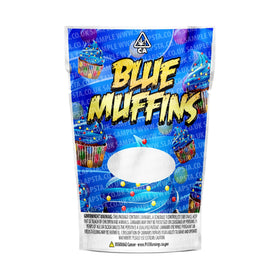 Sachets Mylar pour muffins bleus pré-étiquetés