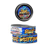 Blue Muffins Pre - Labeled 3.5g Self - Seal Tins - 60pcs