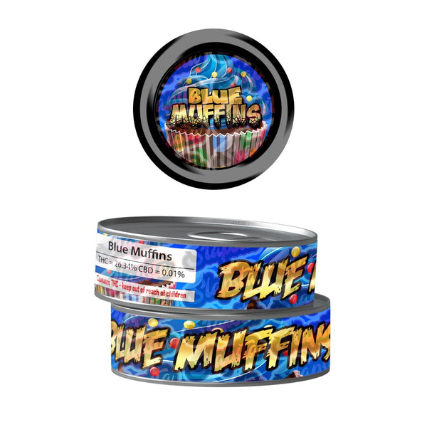 Blue Muffins Pre-Labeled 3.5g Self-Seal Tins - SLAPSTA