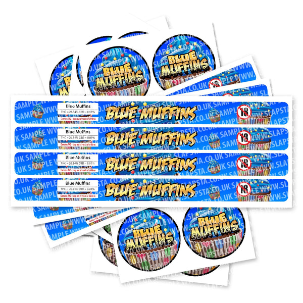Blue Muffins Pressitin Strain Labels - SLAPSTA