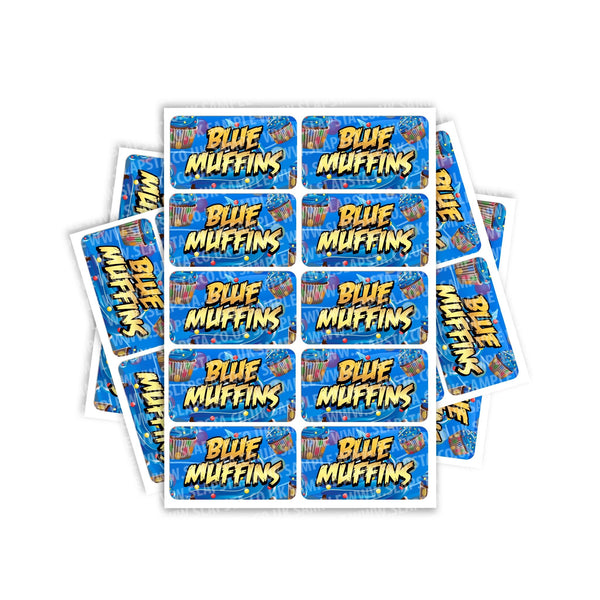 Blue Muffins Rectangle / Pre-Roll Labels - SLAPSTA