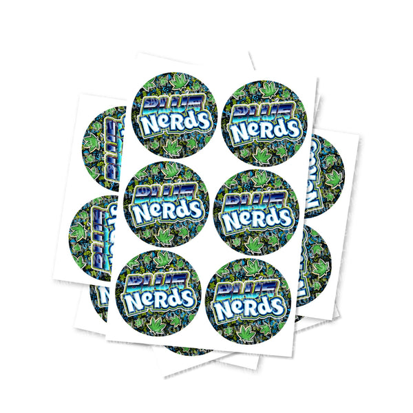 Blue Nerds Circular Stickers - SLAPSTA