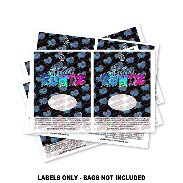 Blue Runtz Mylar Bag Labels ONLY - SLAPSTA