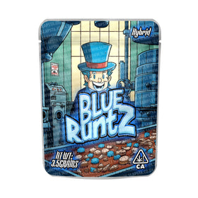 Blue Runtz Mylar Pouches Pre-Labeled