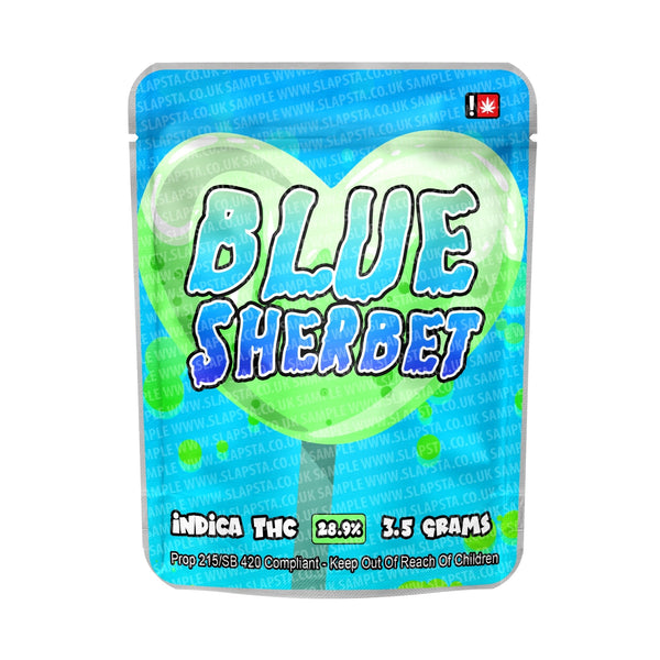 Blue Sherbet Mylar Pouches Pre-Labeled - SLAPSTA