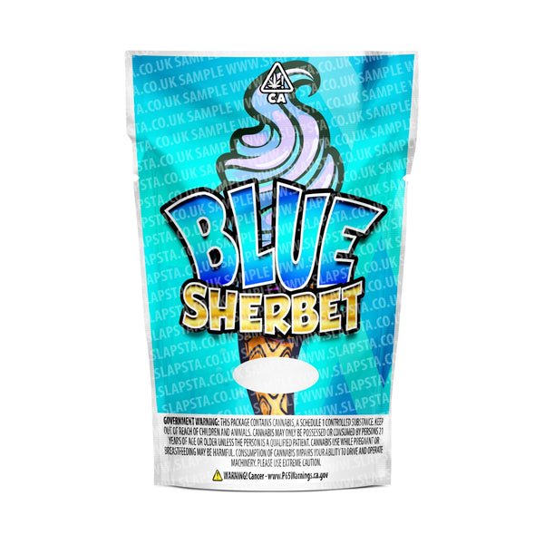 Blue Sherbet Mylar Pouches Pre-Labeled - SLAPSTA